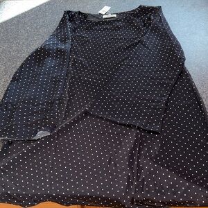 Old Navy Black Asymmetrical Polka Dot Skirt
